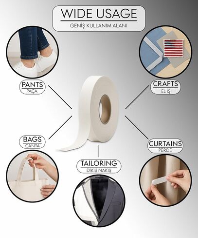 Iron on Hemming Tape Film Double Sided 0.75 in x 110 yd - No Sew Hem Tape for Pants, Curtains, Drapes, Coat Fabric - Extra Strong Stitch Witchery - Durable and Washable in Saudi Arabia
