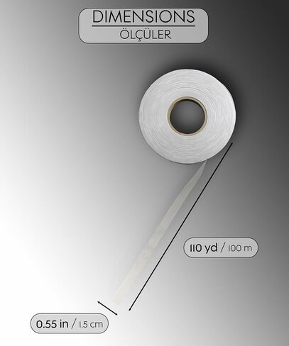 Iron on Hemming Tape Film Double Sided 0.75 in x 110 yd - No Sew Hem Tape for Pants, Curtains, Drapes, Coat Fabric - Extra Strong Stitch Witchery - Durable and Washable in Saudi Arabia