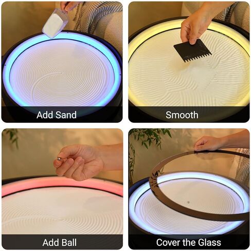 Lemofuta 20" Automatic Drift Sandscape – Zen Sand Art Display with App Control, DIY Custom Pattern Creation & LED Ambient Lighting – Perpetual Motion Decor for Relaxation, Focus & Meditation in Saudi Arabia