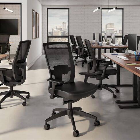 STAPLES 2846129 كرسي مهام من سلسلة 500 من الفينيل والشبك، أسود Adj Lumbar 2D Arms in Saudi Arabia