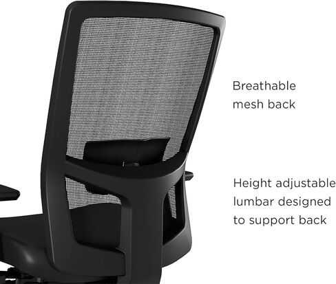 STAPLES 2846129 كرسي مهام من سلسلة 500 من الفينيل والشبك، أسود Adj Lumbar 2D Arms in Saudi Arabia