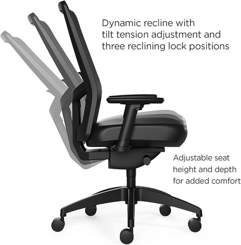 STAPLES 2846129 كرسي مهام من سلسلة 500 من الفينيل والشبك، أسود Adj Lumbar 2D Arms in Saudi Arabia
