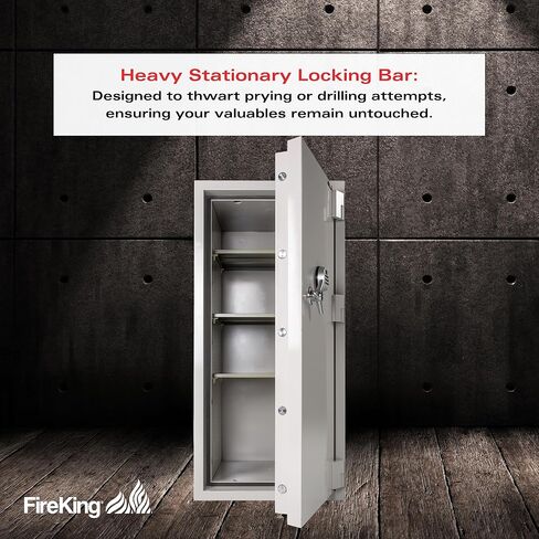 FireKing Fire Safe مع قفل إلكتروني، مصنف ضد الحريق لمدة ساعة واحدة، آمن للمنزل بتصنيف UL ومقاوم للماء، خزائن منزلية قابلة للبرمجة، أبيض in Kuwait