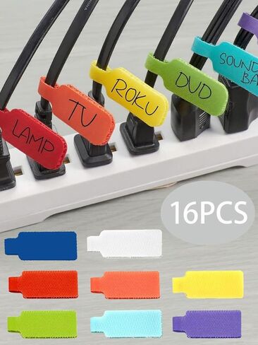 48-Pack Reusable Cable Labels – Colorful Wire Tags with Hook & Loop Closure for Electronics, Computer & Office – 1.78 x 0.79 Inch, Writable & Multicolor in Saudi Arabia