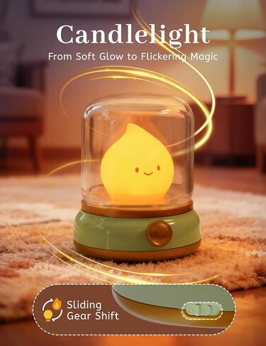 Night Light for Kids, Retro Kerosene Lamp, Kawaii LED Night Light Rechargeable with Timer, Dimmable Kids Room Night Light, Nursery Night Light for Breastfeeding, Cool Gifts for Kids in Kuwait