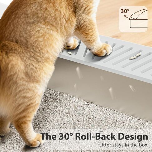 صندوق فضلات القطط المغلق من الفولاذ المقاوم للصدأ مع غطاء | صندوق فضلات كبير جدًا مقاس XL للقطط الكبيرة | صندوق فضلات معدني عالي الجوانب | مانع تسرب البول، يشمل بساط القطط ومغرفة القمامة المعدنية بالكامل in Kuwait
