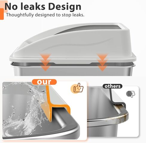 صندوق فضلات القطط المغلق من الفولاذ المقاوم للصدأ مع غطاء | صندوق فضلات كبير جدًا مقاس XL للقطط الكبيرة | صندوق فضلات معدني عالي الجوانب | مانع تسرب البول، يشمل بساط القطط ومغرفة القمامة المعدنية بالكامل in Kuwait