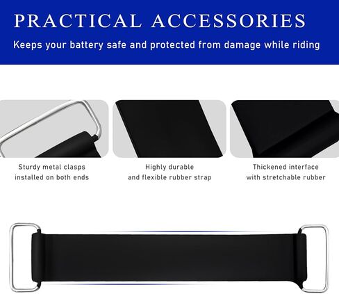 4 PCS Motorcycle Battery Strap, Stretchable Battery Strap Rubber Band with Metal Buckles, Batteries Fixed Straps Replacement for Motorcycle Scooter (2 PCS) in Saudi Arabia