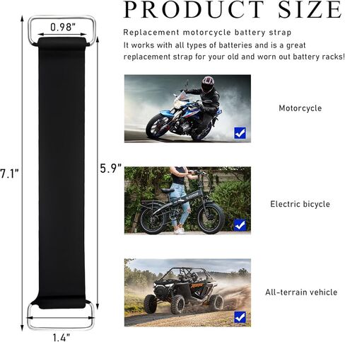 4 PCS Motorcycle Battery Strap, Stretchable Battery Strap Rubber Band with Metal Buckles, Batteries Fixed Straps Replacement for Motorcycle Scooter (2 PCS) in Saudi Arabia