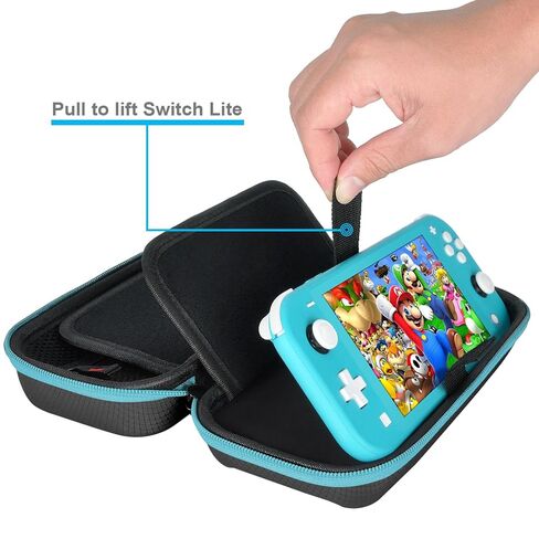 حافظة Daydayup Switch متوافقة مع جهاز Nintendo Switch Lite مع عبوتين من واقي الشاشة و6 قطع من قبضة الإبهام، و20 خرطوشة ألعاب ذات هيكل صلب للسفر ووحدة تحكم Switch Lite وملحقاتها، باللون الأحمر in Kuwait