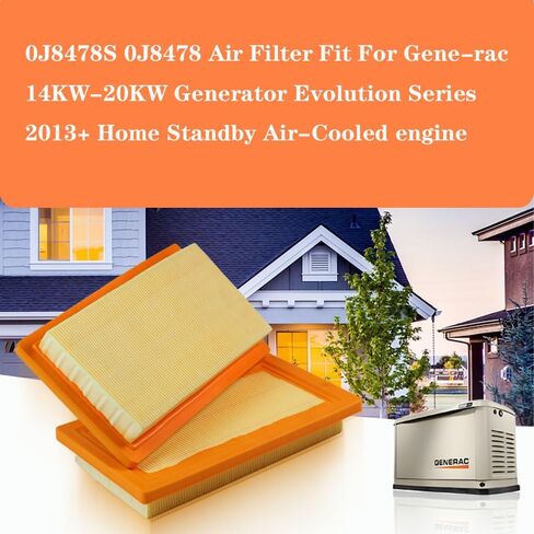 (2 قطعة) فلتر هواء 0J8478 لمولد Generac 14KW-22KW - بديل لفلتر الهواء Generac Guardian 0J8478S، أجزاء حماية المحرك in Kuwait