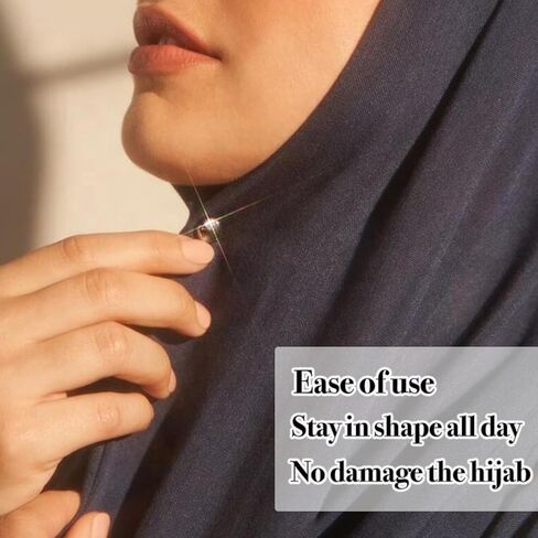 Strong Hijab Magnets for Women - 8 Pack Magnetic Scarf Pins & Clips Secure Hold, Invisible Under Scarf for Muslim Clothing and Accessories (8, Matte-Black-White/Golden Curry-Beige) in Saudi Arabia