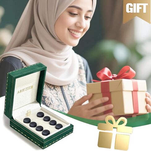 Strong Hijab Magnets for Women - 8 Pack Magnetic Scarf Pins & Clips Secure Hold, Invisible Under Scarf for Muslim Clothing and Accessories (8, Matte-Black-White/Golden Curry-Beige) in Saudi Arabia