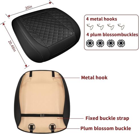 2pcs Car Seat Covers for Upgrade Leather,Car Seat Protector Water Proof Material,No Slip Soft,Side Wrapping,Bottom Seat Covers Universal for Most Automotive,Vans,Trucks,Suvs (Black-Red) in Saudi Arabia