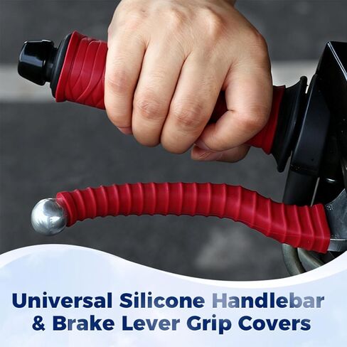 Universal Silicone Handlebar Brake Lever Grip Covers, Non-Slip Wrap-Around Motorcycle Grips with Brake Lever Grip Wrap, Ergonomic Wrap-Around Motorcycle Grips for Dirt Bike, E Bike, Scooter, Bike in Kuwait