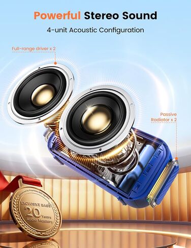 هدايا لاسلكية لسماعات بلوتوث محمولة: هدية الفيل الأبيض للرجال البالغين والمراهقين، حشوات تخزين عيد الميلاد، وقت تشغيل 30 ساعة، باس قوي، عرض أضواء RGB، أساسيات عطلة عيد الميلاد على الشاطئ، أسود in Kuwait