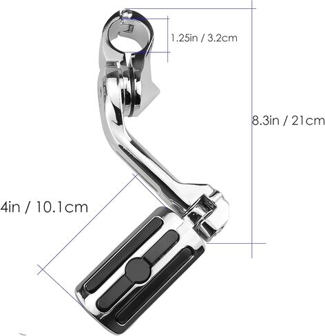 أوتاد قدم للطرق السريعة قابلة للتعديل مقاس 1.25 بوصة لـ Harley Davidson Dyna Touring Street Glide Electra Glide Road King Softail Sportster CVO Trike VRSC - أوتاد تحطم بزاوية طويلة مع واقي محرك 1-1/4 (كروم) in Saudi Arabia