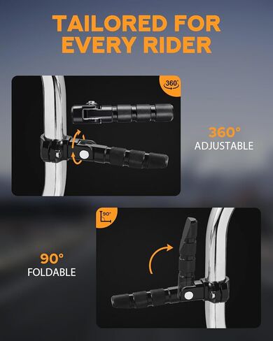 PBYMT الطريق السريع Footpegs، 1 "و 1.25" أوتاد الطريق السريع الفولاذ المقاوم للصدأ CNC الألومنيوم قابل للتعديل مناسب لـ Harley Davidson Street Glide Road King Road Glide Softail Dyna Sportster Engine Guard Chrome in Saudi Arabia