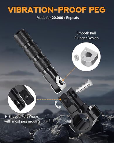 PBYMT الطريق السريع Footpegs، 1 "و 1.25" أوتاد الطريق السريع الفولاذ المقاوم للصدأ CNC الألومنيوم قابل للتعديل مناسب لـ Harley Davidson Street Glide Road King Road Glide Softail Dyna Sportster Engine Guard Chrome in Saudi Arabia