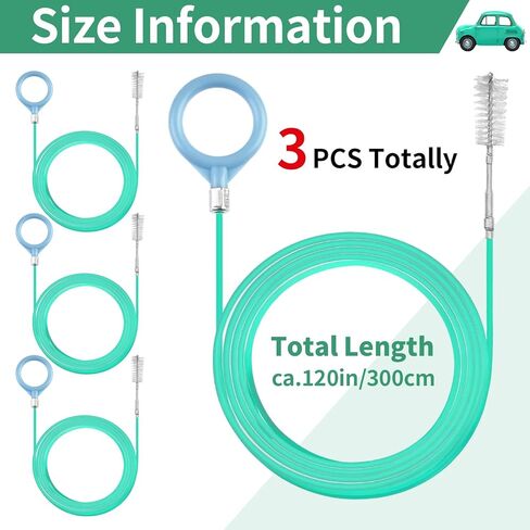 3 pcs Auto Sunroof Drain Cleaning Tool, 120 Inch Long Flexible Tube Cleaning Brush, Drain Brush Pipe Cleaners for Car Sunroof Windshield Wiper Drain Hole in Saudi Arabia