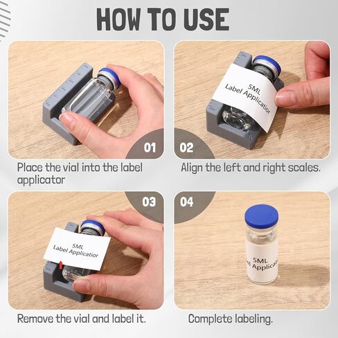 Geelin 2 Pcs Vial Label Applicator 3ml and 10ml Bottle Labeling Application Tool for Small Jars Essential Oils Containers Bottles for Labs Small Businesses (Gray) in Saudi Arabia