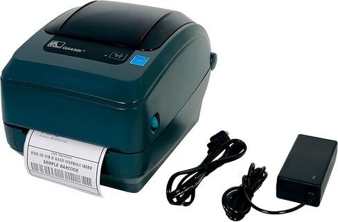 Zebra GX430T Thermal Transfer Label Barcode Printer 300 dpi USB Serial Parallel GX43-102510-00GA, Bundle with AC Adapter (Renewed) in Saudi Arabia
