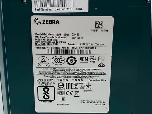 Zebra GX430T Thermal Transfer Label Barcode Printer 300 dpi USB Serial Parallel GX43-102510-00GA, Bundle with AC Adapter (Renewed) in Saudi Arabia