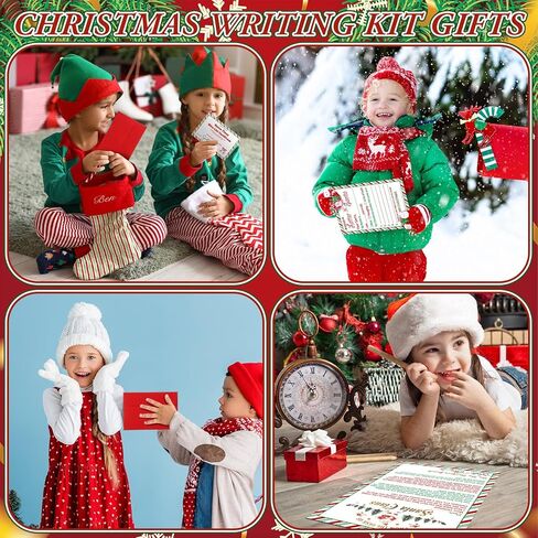 Colarr 12 مجموعة من الرسائل الرسمية لعيد الميلاد من وإلى مجموعة سانتا تتضمن 24 حرفًا لعيد الميلاد و12 شهادة قائمة لطيفة و12 ملصق ختم و12 ملصق عنوان الإرجاع و24 ظرفًا و12 حقيبة لتهنئة العطلات in Kuwait