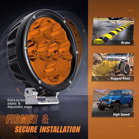Nilight 5.7 بوصة العنبر LED القيادة الخفيفة جولة 50W الأصفر الضباب بقعة الفيضانات أضواء التحرير والسرد ث / 16AWG DT موصل الأسلاك تسخير IP68 للطرق الوعرة ATV UTV شاحنة جرار in Kuwait