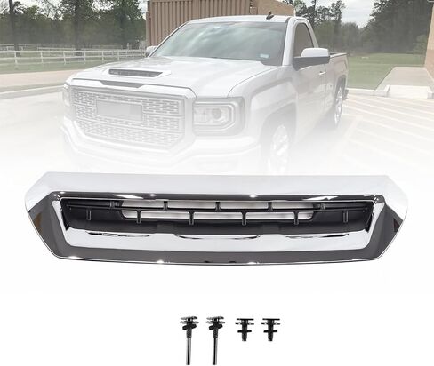 YHB غطاء محرك السيارة تنفيس الهواء لـ 2017 2018 2019 Sierra 2500 HD 3500 HD 6.0L 6.6L (كروم) in Kuwait