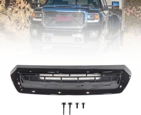 YHB غطاء محرك السيارة تنفيس الهواء لـ 2017 2018 2019 Sierra 2500 HD 3500 HD 6.0L 6.6L (كروم) in Saudi Arabia
