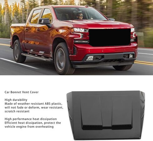 Car Air Flow Decorative Intake Hood Scoop Vent Gloss Black Universal Hood Vent External Accessories for Various Car in Saudi Arabia