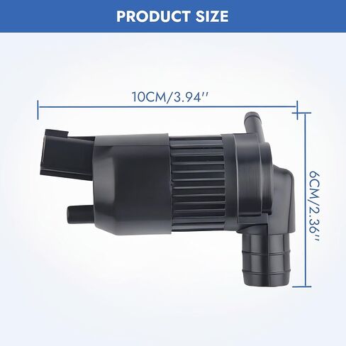 مضخة غسيل الزجاج الأمامي مع حلقة معدنية - قطعة بديلة BA5317664AA - متوافقة مع Ford Ranger وLincoln Continental وMKZ - مضخة سائل غسيل متينة (عبوة من قطعة واحدة) in Kuwait