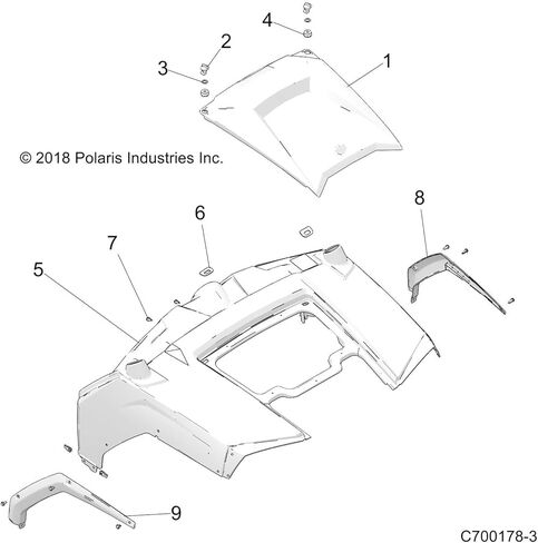 Polaris RZR Fender Flare، أمامي، يسار، أسود لامع، قطعة OEM الأصلية 5438207-070، الكمية 1 in Saudi Arabia