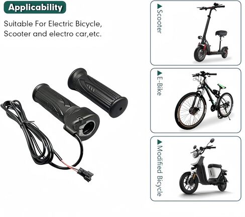 Ebike كامل تويست خنق 12V-72V، 3 دبوس SM موصل Ebike خنق مع 71 "سلك، تجتاح قبضة اليد اليمنى ل22.2mm المقود دراجة كهربائية سكوتر للطي الدراجات الإلكترونية in Kuwait
