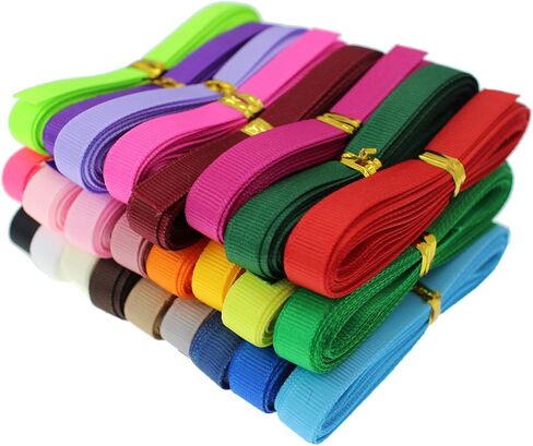 100 Yards 1" Soild Grosgrain Ribbon Boutique Gift Wrapping Package Ribbon, DIY Crafts Bow Hair Headband Accessories Assorted Ribbon (1" 2.5cm) in Saudi Arabia