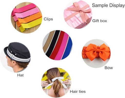 100 Yards 1" Soild Grosgrain Ribbon Boutique Gift Wrapping Package Ribbon, DIY Crafts Bow Hair Headband Accessories Assorted Ribbon (1" 2.5cm) in Saudi Arabia