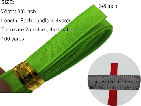 100 Yards 1" Soild Grosgrain Ribbon Boutique Gift Wrapping Package Ribbon, DIY Crafts Bow Hair Headband Accessories Assorted Ribbon (1" 2.5cm) in Saudi Arabia