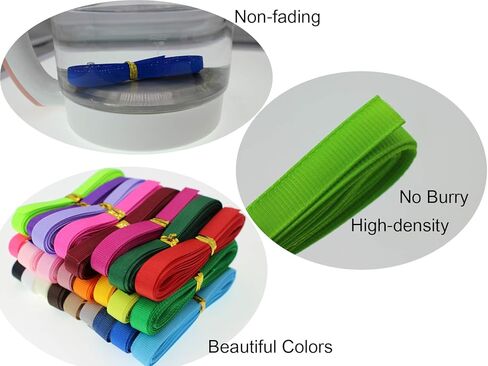 100 Yards 1" Soild Grosgrain Ribbon Boutique Gift Wrapping Package Ribbon, DIY Crafts Bow Hair Headband Accessories Assorted Ribbon (1" 2.5cm) in Saudi Arabia