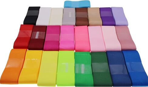 100 Yards 1" Soild Grosgrain Ribbon Boutique Gift Wrapping Package Ribbon, DIY Crafts Bow Hair Headband Accessories Assorted Ribbon (1" 2.5cm) in Kuwait