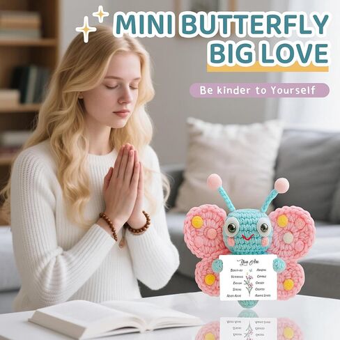 Emotional Support Positive Crochet Christian Gifts for Women Birthday, Butterfly Inspirational Gifts for Friends, Mom, Sister, Girl, Christian - Religious Spiritual Birthday Gift for Women in Saudi Arabia