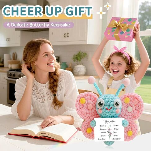 Emotional Support Positive Crochet Christian Gifts for Women Birthday, Butterfly Inspirational Gifts for Friends, Mom, Sister, Girl, Christian - Religious Spiritual Birthday Gift for Women in Saudi Arabia