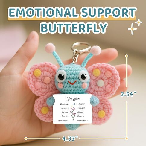 Emotional Support Positive Crochet Christian Gifts for Women Birthday, Butterfly Inspirational Gifts for Friends, Mom, Sister, Girl, Christian - Religious Spiritual Birthday Gift for Women in Saudi Arabia
