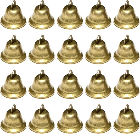WKITK 20Pcs Jingle Bells for Crafting, Small Bells with Jute Twine, Mini Christmas Bell for Christmas Tree Decorations in Kuwait
