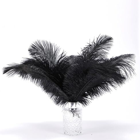 Ostrich Feathers 14-16 inch(35-40cm) Natural Bulk 10pcs White Feathers for Crafting Vase Wedding Party Home Christmas Day Decoration (White, 14-16 inch) in Kuwait