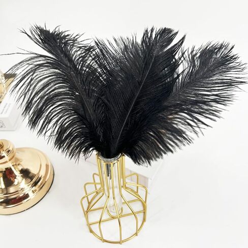 Ostrich Feathers 14-16 inch(35-40cm) Natural Bulk 10pcs White Feathers for Crafting Vase Wedding Party Home Christmas Day Decoration (White, 14-16 inch) in Kuwait