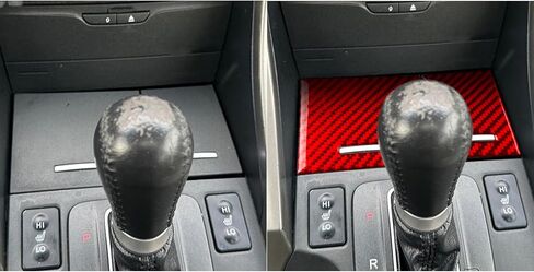 Red soft carbon fiber car interior ashtray 2/piece decorative sticker suitable for Acura TSX 09-14 carbon fiber car interior in Saudi Arabia