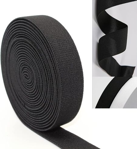1 Inch 5.47 Yard Elastic Bands for Waistbands Pants Clothes and Crafts DIY（Black） in Saudi Arabia