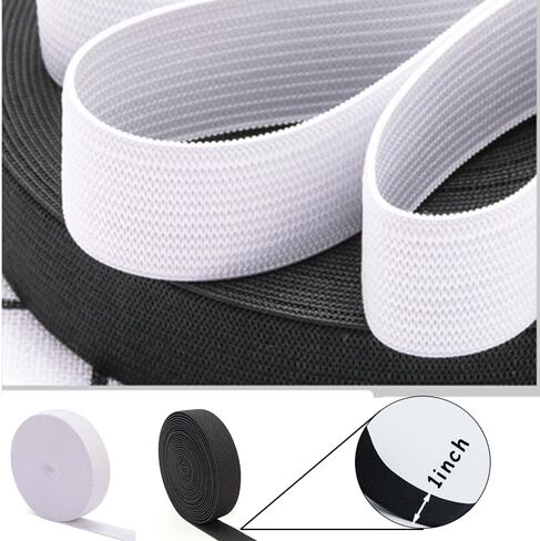 1 Inch 5.47 Yard Elastic Bands for Waistbands Pants Clothes and Crafts DIY（Black） in Saudi Arabia