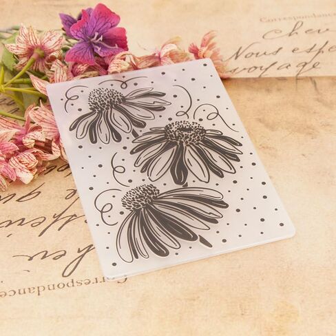 مجلد النقش ثلاثي الأبعاد FUGUT لصنع البطاقات - قالب بلاستيكي مزخرف لسجلات القصاصات DIY، وصياغة الورق واللوازم الفنية المصنوعة يدويًا (الماس ثلاثي الأبعاد 8.3 × 5.9 بوصة) in Kuwait